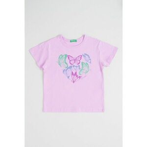 Tricou din bumbac cu imprimeu - Verde/Lila/Albastru imagine