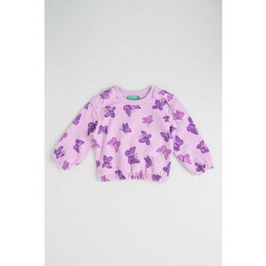 Bluza cu decolteu la baza gatului si imprimeu grafic - Lila/Ametist imagine