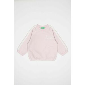 Bluza de trening cu imprimeu si maneci raglan - Alb/Liliac prafuit imagine