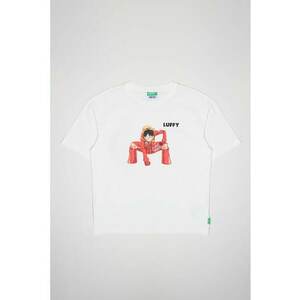 Tricou din bumbac cu model grafic - Rosu/Alb imagine