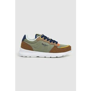 Pantofi sport din material sintetic si garnituri din material textil - Galben/Verde sparanghel/Bleumarin/Maro pamantiu imagine