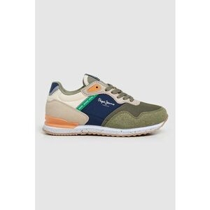 Pantofi sport din material sintetic cu insertii de plasa - Verde aquamarin/Verde sparanghel/Alb murdar/Bleumarin imagine