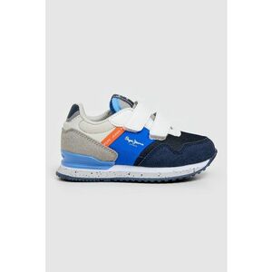 Pantofi sport cu model colorblock si velcro - Albastru ultramarin/Portocaliu mandarina/Albastru royal/Alb optic imagine