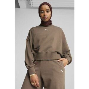 Bluza de trening supradimensionata din amestec de bumbac - Maro camel imagine