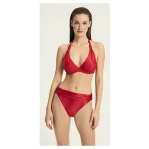 Chiloti dama de baie Negru Truffle - Rosu imagine