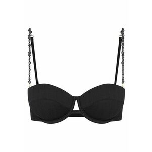 Sutien de baie tip push-up Alb Pearl - Negru imagine