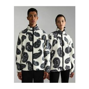 Bluza fleece unisex cu fermoar si model paisley - imagine