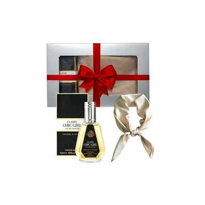 Set Elysa – Apa de Parfum Classy Chic Girl 50ml - Esarfa satinata crem imagine