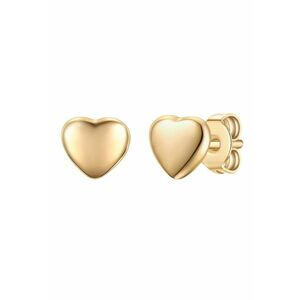 Cercei in forma de inima placati cu aur de 14K - Auriu imagine