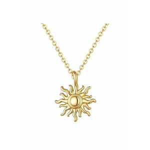 Colier placat cu aur de 14K si decorat cu pandantiv-soare - Auriu imagine