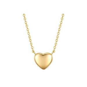 Colier placat cu aur de 14K si decorat cu talisman in forma de inima - Auriu imagine