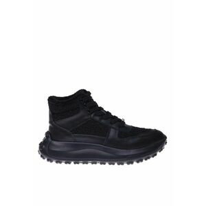 Ghete wedge cu garnituri din piele - Negru imagine