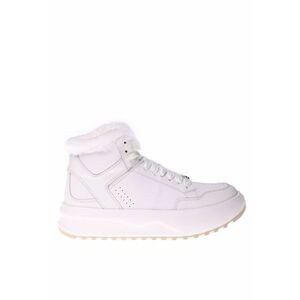 Ghete flatform din piele cu captuseala din lana de miel - Alb imagine