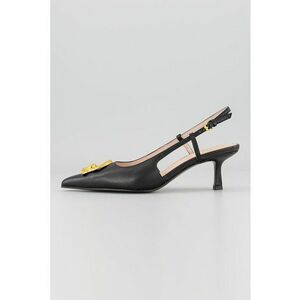 Pantofi slingback de piele cu varf ascutit - Auriu/Negru imagine