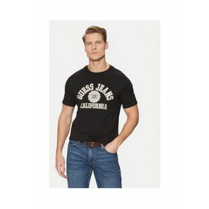 Tricou din bumbac cu decolteu la baza gatului si imprimeu pe piept imagine