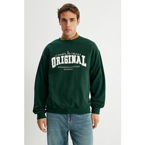 Bluza de trening cu imprimeu text - Alb/Verde padure imagine