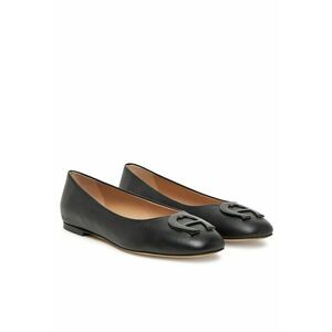 Balerini dama - piele naturala - negru - imagine