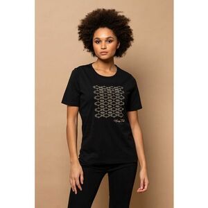 Tricou cu aplicatii de strasuri - Negru imagine