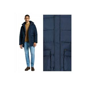 Jacheta Barbati - Long Puffer Jacket - Regular Fit - Design Clasic - Cu Gwqfwqluga - Fermoar - Bumbac - M - Albastru - Albastru imagine