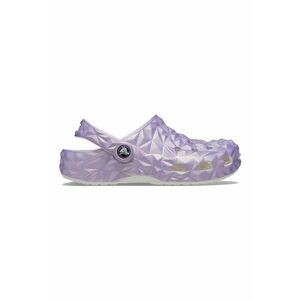 Saboti slingback cu model geometric cu irizatii - Lila imagine
