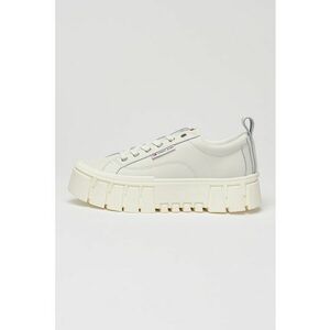 Pantofi sport flatform cu segmente de piele - Alb murdar imagine
