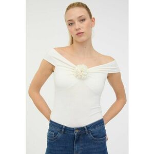 Bluza uni slim fit - Alb murdar imagine