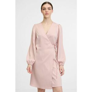 Rochie cambrata cu decolteu in V si model - Roz prafuit imagine
