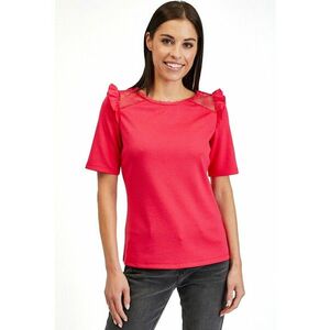 Tricou cu garnituri de dantela - Roz aprins imagine