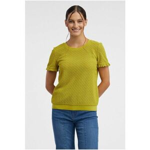 Tricou texturat cu decolteu rotund - Verde lime imagine