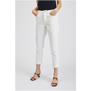 Blugi crop skinny - Alb imagine