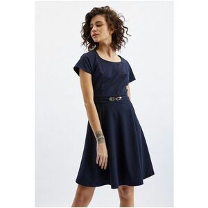 Rochie mini evazata - Bleumarin imagine