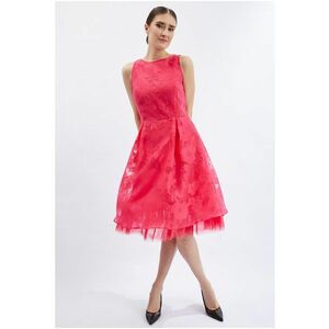 Rochie de dantela cu tul - Roz aprins imagine