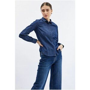 Camasa de denim slim fit - Bleumarin imagine