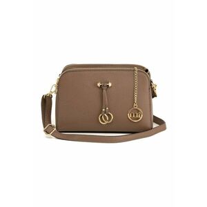 Geanta crossbody de piele cu trei compartimente Certosa - Maro taupe imagine