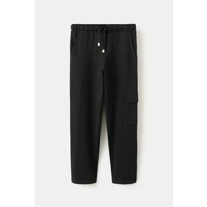 Pantaloni de trening de bumbac cu buzunar lateral cu clapa - Negru stins imagine