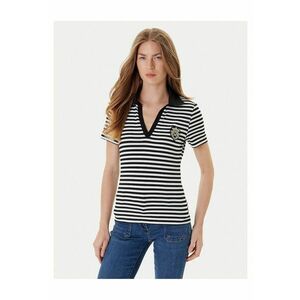 Tricou polo - Negru/Alb - Dungi imagine