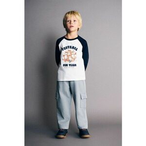 Pantaloni cargo drepti de trening - Albastru prafuit imagine