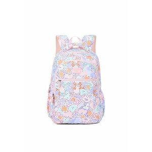 Rucsasc unisex cu imprimeu abstract - Portocaliu/Roz deschis/Lila imagine