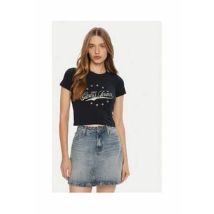Tricou crop cu imprimeu logo imagine