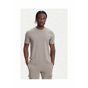 Tricou din amestec de bumbac si modal cu decolteu la baza gatului - imagine