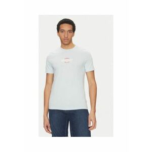 Tricou slim fit din bumbac - Albastru imagine