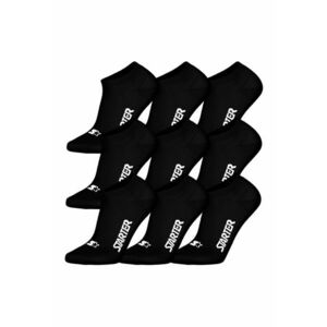 Schiesser - Set de sosete scurte unisex cu logo - 9 perechi - Negru imagine