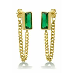Cercei drop placati cu aur de 18K - Auriu imagine