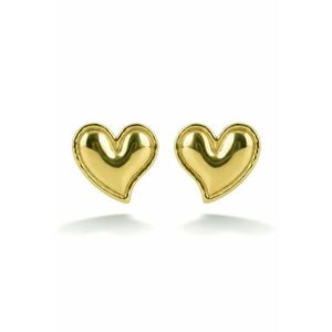 Cercei in forma de inima placati cu aur de 18K - Auriu imagine