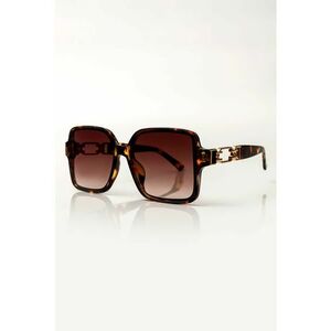 Ochelari de soare patrati cu model tortoise - Maro inchis imagine