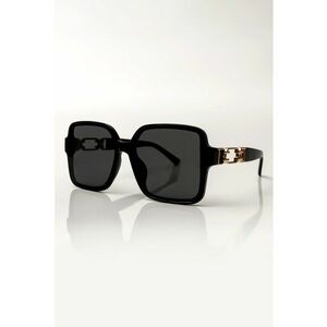 Ochelari de soare patrati cu model tortoise - Negru imagine