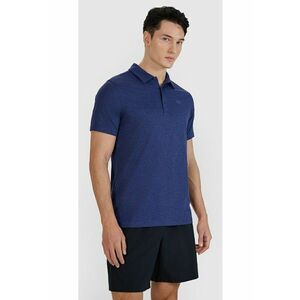 Tricou polo barbat croiala normala - elastic - albastru marin - material sintetic imagine