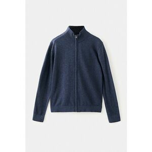 Bluza de trening cu fermoar si guler mediu - Bleumarin imagine