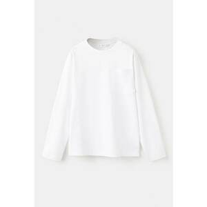 Bluza din bumbac cu buzunar pe piept - Alb imagine