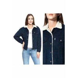 Jacheta Dama - Ex-Boyfriend Trucker - Regular Fit - Design Clasic - Maneci Lungi - 4 Buzunare - Cu Nasturi - Bumbac - XS INTL - Albastru imagine